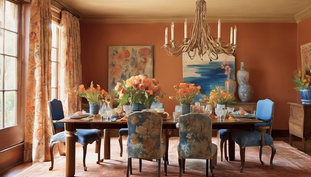 color shapes welcoming dining rooms
